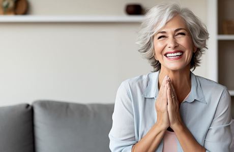 Portrait of beautiful senior woman with perfect teeth