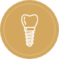 Dental implant with dental crown icon