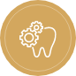 Tooth with two gears icon